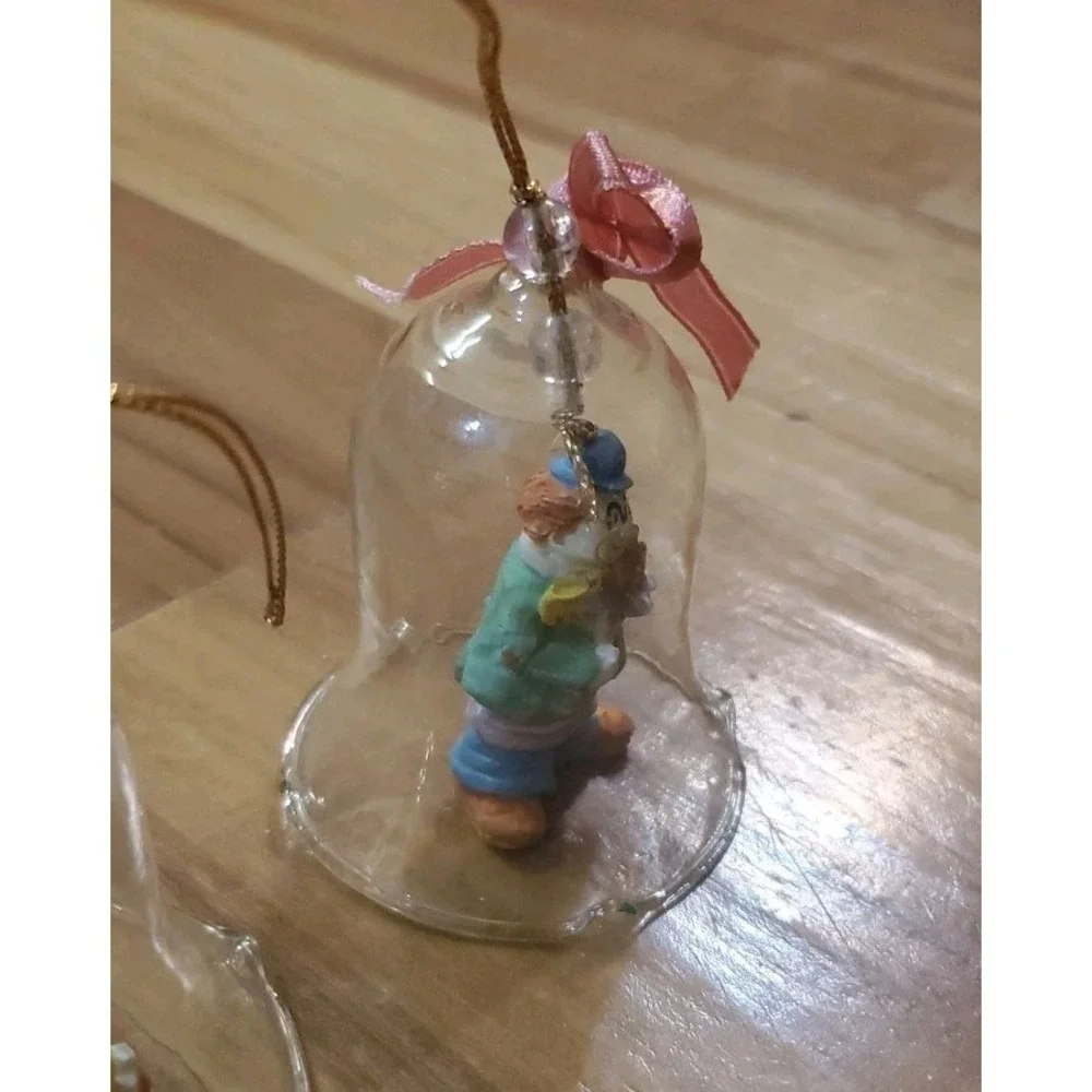 Vintage‎ Clown in a Bell Christmas Ornaments Set Of 3